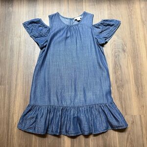 Kate Spade New York Chambray Cold Shoulder Dress Girls Size 10 Preppy Spring‎